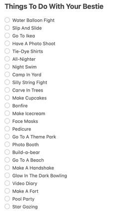 the list for things to do with your bestie