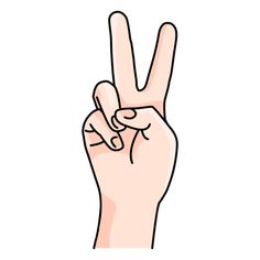 a hand making the peace sign with one finger and two fingers in the other direction