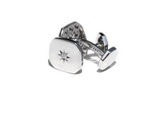 Barri Diamond Cufflinks Cufflinks - BONDEYE JEWELRY ® Luxury Diamond Cufflinks, Elegant White Gold Cufflinks With Polished Finish, Elegant Silver Cufflinks, Elegant White Gold Cufflinks For Business, Elegant White Gold Cufflinks For Anniversary, Luxury Diamond Cufflinks With Polished Finish, Luxury Diamond Cufflinks For Anniversary, Luxury White Gold Cufflinks For Wedding, Designer Silver Wedding Cufflinks