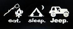 an image of eat sleep jeep stickers