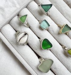 Kia ora!  Choose your own handmade one of a kind sea glass ring! All of my sea glass has been foraged from the coastlines of Wellington, Aotearoa, NZ. - Sterling Silver - 1mm, 2.5mm, 5mm bands available  - Size 6, 7, 8 or 9 available  Wear a piece of Wellington's coastline with one of these groovy one of a kind rings! Groovy One, Sea Glass Ring, Silver Sea, Glass Ring, Glass Rings, Handmade Sterling Silver, Rings Statement, Sterling Silber, Wellington