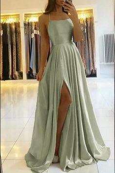 Sage Green Prom Dress, 파티 드레스, Spaghetti Strap Prom Dress, Cute Prom Dresses, Pretty Prom Dresses, Green Prom Dress, Grad Dresses, Evening Party Dress, Long Prom Dress