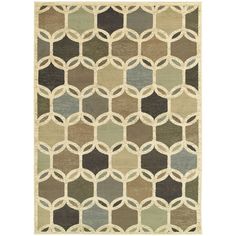 a rug with an abstract design on the front and back of it in various colors