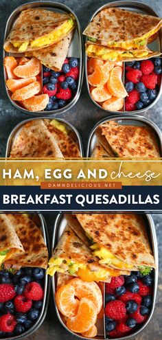 HAM, EGG AND CHEESE BREAKFAST QUESADILLAS Raised Flower Bed Designs Layout, College Dinner, Breakfast Quesadillas, Healthy Breakfast Meal Prep, Quesadilla Recipe, Cheese Breakfast, Breakfast Prep, Healthy Lunch Meal Prep, Egg And Cheese