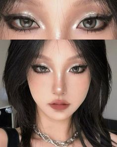 Aespa Armageddon Makeup, Aespa Eye Makeup, Makeup For Dance Performance, Kpop Stage Makeup, Korean Makeup Eyes, Aespa Makeup, Asian Makeup Tutorials, Makeup Charts, Sparkly Makeup