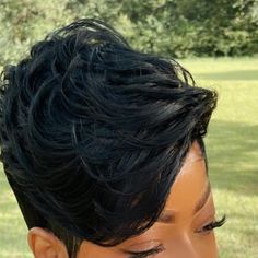 Fluffy Pixie Cut Black Women, Short Bob Cuts For Black Women, Cute Short Black Hairstyles, High Ponytail Hairstyle, Short Black Haircuts, Short Relaxed Hairstyles, Ponytail Hairstyles Tutorial, Black Hair Short Cuts, High Ponytail Hairstyles