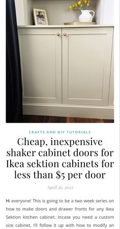 Greige, mushroom cabinets with diy shaker cabinet door fronts on an ikea sektion kitchen cabinet base. Links to an in-depth tutorial on how to build your own shaker doors for ikea cabinets. Diy Ikea Cabinet Fronts, Diy Kitchen Doors Cabinet, Cheap Ikea Cabinets, Homemade Kitchen Cabinets Diy, Flat Panel Cabinet Door Makeover, Update Kitchen Cabinet Doors, Changing Cabinet Door Fronts, How To Redo Cabinet Doors, Ikea Shaker