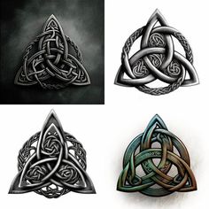 four different types of celtic designs