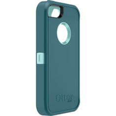 the otter case for iphone 5 / 4s is shown in teal green and features a metal clip