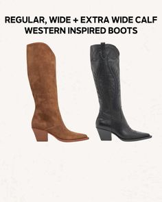 Dolce Vita releases wide calf and extra wide calf boots (and regular). Sharing a link to the knee high wide calf black cowboy boots here. If you prefer the suede style, the name is “RAJ”. Wide Leg Boots, Calf Black Boots, Fall Closet Staples, Black Boots Leather, Extra Wide Calf Boots, Suede Style, Black Cowboy Boots, Plus Size Fall Fashion, Black Cowboy