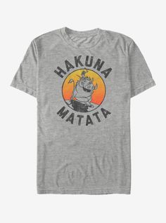 a gray t - shirt with the words hakuna matata on it