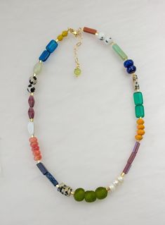 Colorful Beaded Necklace, Gemstone Beaded Necklace, Chunky Beaded Necklace, Handmade Jewelry, Gift for Her, Semi Precious Bead Necklace - Etsy Green Adventure, Colorful Beaded Necklace, Winter Necklace, Louisiana Usa, Lafayette Louisiana, Colorful Necklace, Necklace Colorful, Dalmatian Jasper