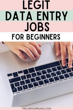 two hands typing on a keyboard with the words legit data entry jobs for beginners