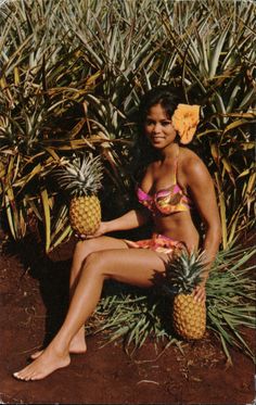 sun-ripened-and-sweet-a-golden-girl-with-a-golden-hawaiian-pineapple_36221777824_o  #vintage #retro #travel #ads #poster #traveling #USA #postcards #pictures #art #Hawaii Pineapple Princess, Beautiful Place In The World, Hula Dancers, Hula Girl, Island Style, Vintage Hawaiian