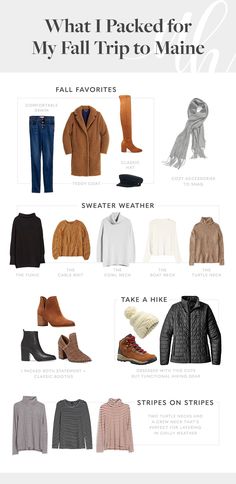 the travel packing guide for my fall trip to maine