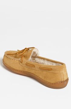 A plush faux-fur lining insulates a soft suede moccasin against cold mornings. Style Name:Minnetonka Suede Moccasin. Style Number: 906936. Casual Winter Moccasins With Rubber Sole, Casual Suede Moccasins For Winter, Casual Winter Suede Moccasins, Winter Suede Moccasins With Rubber Sole, Suede Moccasins, Driving Shoes, Tan Suede, Mens Slippers, Soft Suede