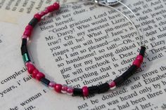 I Love You morse code seed bead bangle bracelets - #abookwormcreates  https://www.etsy.com/listing/513477017/i-love-you-morse-code-seed-bead Bangle Bracelets