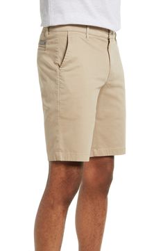 A comfy stretch-cotton blend brings all-day comfort to these closet-staple shorts with a slightly tapered leg opening and clean trouser look. 9 1/2" inseam; 19" leg opening; 9 1/2" front rise; 15 1/2" back rise (size 29) 97% cotton, 3% polyurethane Machine wash, tumble dry Imported Fitted Cotton Bermuda Shorts For Business Casual, Cotton Bermuda Shorts For Business Casual, Spring Cotton Bermuda Shorts For Business Casual, Business Casual Bermuda Cotton Bottoms, Classic Cotton Shorts For Business Casual, Cotton Shorts With Welt Pockets And 5-inch Inseam, Business Casual Cotton Shorts With Short Legs, Cotton Shorts For Business Casual, Business Casual Bermuda Cotton Shorts