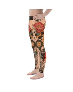 Be your best active self in the Gearbunch Tattooed Lotus Meggings. The super soft and stretchy material makes them the perfect choice for a variety of activities, and you can wear them on their own or under shorts. A unique harmonious watercolor design of bright pink, blue, and yellow tones on a neutral background, these Men's Leggings are bound to become your favorite workout apparel! IMPORTANT: Out of respect for the Hindu community, we request you to only buy this design if you understand the Casual Multicolor Breathable Bottoms, Multicolor Casual Yoga Pants For Pilates, Casual Multicolor Yoga Pants For Pilates, Artistic Stretch Multicolor Bottoms, Casual Multicolor Yoga Pants, Artistic Multicolor Stretch Bottoms, Casual Multicolor Moisture-wicking Leggings, Multicolor High Stretch Casual Yoga Pants, Multicolor Casual Leggings For Training