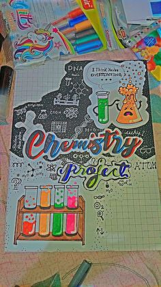 an image of a poster on the table with pens and markers