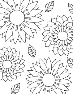 an image of flowers coloring pages