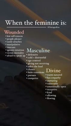 Divine Feminine Lifestyle, Masculine Feminine Quotes, Masculine Feminine Aesthetic, Divine Masculine Archetypes, Practicing Femininity, Fem Vs Masc Energy, Divine Feminine Masculine Balance, Wounded Masculine Feminine, Feminine Things Aesthetic