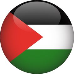 a round button with the flag of jordan in red, white and green on it