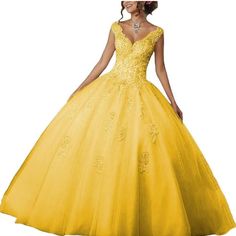 This Dress Is Brand New And Never Worn. The Dress Also Comes With A Hoop Skirt. Elegant Yellow Banquet Dress, Elegant Yellow Ball Gown Dress, Luxury Yellow A-line Dress, Elegant Yellow Floor-length Ball Gown, Yellow Floor-length Party Ball Gown, Formal Occasion Dress, Hoop Skirt, Formal Occasion, The Dress