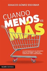 a red book cover with a shopping cart in the center and spanish words on it