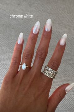 White Chrome Nails, Hoco Nails, Engagement Nails, Press Nails, Unghie Sfumate, Accessories Photography, Nails Press, White Chrome, Colorful Nails