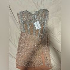 Short Blush Pink Sparkly Dress With Sequins. Worn Once For Pictures Tags Still On Corset In Middle Of Dress For Snatched Look Pink Sparkly Dress, Portia And Scarlett, Scarlett Dresses, Blush Pink Color, Dress With Sequins, Pink Sparkly, Sparkly Dress, Corset Dress, Blush Pink