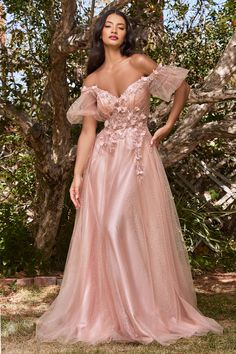 Layered tulle a-line gown with off the shoulder Tulle Balls, Cinderella Divine, Corset Style Tops, Sequin Appliques, Vintage Floral Dress, Tulle Gown, A Line Gown, Corset Style, Floral Vintage