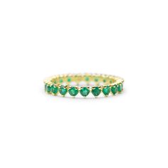 Evoking the most intimate of forest greens, the Geren is meticulously hand set with Emeralds in ILA's signature claw setting. Handcrafted in ILA's Texas workshop in recycled gold. 14K sustainable gold 1.0 tcw round emeralds Dimensions: Band width 3.0mmDelivery: Please allow up to 1-2 weeks for delivery. For rush orders please contact our Concierge. Emerald Band, Malachite Rings, Colorless Diamond, Platinum Engagement Rings, Stacked Jewelry, Platinum Ring, Pink Ring, Gold Price, Recycled Gold