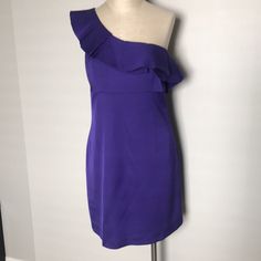 Nwt Trina Turk Purple One Shoulder Dress Size 10. Side Zipper. Approx Measurements Between Underarms 18, Under Bust Seam 16.5 H 19 Length 35.5 From Shoulder. Smoke Free Home. Purple Lined Midi Length Dresses, Chic Lined Purple Dress, Chic Purple Lined Dress, Purple Sheath Mini Dress For Formal Occasions, Formal Purple Sheath Mini Dress, Purple Mini Dress For Spring Formal, Formal Purple Ruffled Mini Dress, Purple Lined Dress For Date Night, Chic Lined Purple Mini Dress