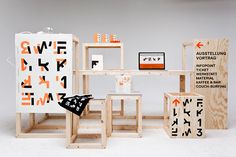 an assortment of furniture made out of plywood, wood and metal pieces with numbers on them