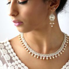 Bridal statement necklace with Pearl chandelier earring, Wedding necklace and earring set, Wedding bridal jewelry sets, Pearl and crystal Beaded Bridal Jewelry, Bridal Statement Necklace, Wedding Earrings Chandelier, Swarovski Pearl Necklace, Hand Beaded Jewelry, Pearl Chandelier Earrings, Hand Beaded Necklace, Necklace With Pearl, Pearl Chandelier