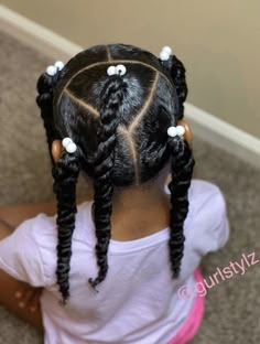 Easy Hair Styles For Black Girls Kids, Protective Hairstyles For Little Black Girls Easy, Girl Protective Styles Kid Hair, Quick Easy Little Black Girls Hairstyles, Protective Hairstyles For Mixed Kids, No Braid Hairstyles Easy For Kids Black, Mixed Kid Hair Styles, Cute Hairstyles For Toddler Girls Ideas, Simple Black Girls Hairstyles For Kids