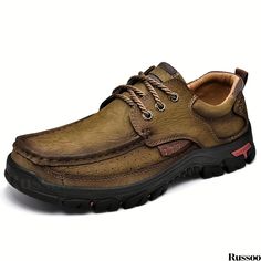 Russoo - Premium Mens Outdoor Hiking Shoes: Stylish, Timeless Design with Superior Durability and Non-Slip Technology for Comfortable Wear in Spring and Autumn Seasons Mens Loafers Shoes, Semi Formal Shoes, Mens Skate Shoes, Men Sneakers, Waterproof Shoes, Shoe Insoles, Outdoor Men, Casual Loafers, Shoe Show