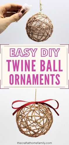 easy diy twine ball ornament for christmas