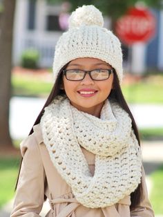 • I handmade this pom beanie in baby, toddler girl, child, & women's sizes. It is available in 39 trendy colors. This chunky crochet winter hat is a cozy and fashionable knit accessory that will keep you warm on those cold, windy days. It is the perfect piece for fall and autumn family pictures and makes a unique gift for her. • It features a giant fluffy pom pom that is 12" around (the size of a softball). • Crocheted in soft and warm 20% wool, 80% acrylic. Hand wash in warm water. Do not heavi Infinity Cowl, Girls Winter Hats, Crochet Winter Hats, Winter Styles, Crochet Circles, Hat Patterns, Crochet Winter, Circle Scarf, Chunky Crochet