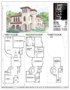 the first floor and second floor plan for this home