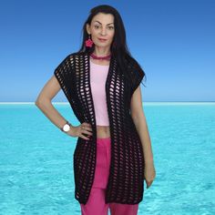 Crochet Mesh Vest Pattern | Beginner-Friendly Women's Cape | English & Bulgarian Instructions | PDF + Video + Photos Create your own trendy crochet mesh vest with this easy-to-follow pattern, perfect for beginners! This digital download includes detailed written instructions in both English and Bulgarian, using US crochet terms. You'll also receive a step-by-step video tutorial with English subtitles, along with photos from each stage of the process, all in a 4-page, printable PDF format. Key Fe Crochet Mesh Vest, Crochet Lace Vest, Mesh Vest, Crochet Cape, Crochet Terms, Trendy Crochet, Lace Vest, Crochet Halter, Capes For Women