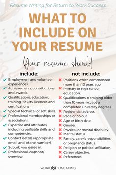 a resume with the words what to include on your resume