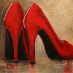 Always wanted a pair of sexy but classy red heels High Heel Painting, Heels Aesthetic, Shoes Illustration, High Heels Boots, Red High Heels, Red High, Red Heels, Shoe Art, Painted Shoes