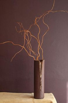 a vase that has some branches in it