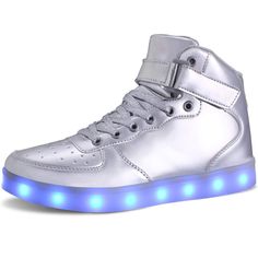 Size: Women 7.5/Men 6 The Fashion Led Shoes Features A Buckle And The Pu Leather Upper And Skid-Proof Rubber Out-Sole, This Will Provide You With An Endurable And Safe Wearing Experience.The Unique And Amazing Design Of The Sneakers Make You Look Cool And To Have All Eyes On You. Light Mode: Led Shoes, The Shoe Has Eleven Vibrant Modes In Total, Including Seven Static Color Modes And Four Dynamic Flashing Types. With Each Press, It Changes To Another Light Mode. This Will Make You The Attention Couples Shoes, Cheer Shoes, Quad Skates, Led Shoes, Couple Shoes, Light Up Shoes, Men Sneakers, Top For Women, Running Shoes Sneakers