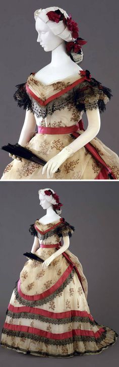 Ballkleid, ca. 1869, vermutlich Italien Vintage Dresses 1800