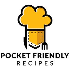 the pocket friendly recipes logo is shown with a chef's hat on top of it