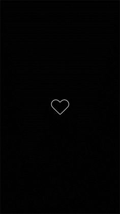 a black background with a white heart in the middle and one line drawn on it