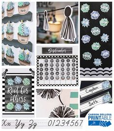 a collage of photos with frosted cupcakes and snowflakes on them